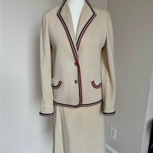 Vintage Butte Knit suit skirt set old money Jackie O